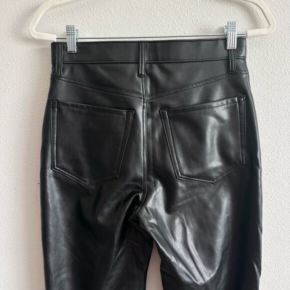 NEW Abercrombie & Fitch The Ankle Straight Vegan Leather Pants Size 28/6 Short - Picture 10 of 11
